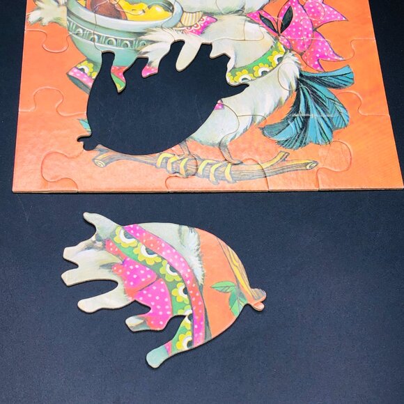 Vintage 60s Milton Bradley PASTEL PETS Lady Owl 25 Piece Jigsaw Puzzle COMPLETE - Picture 7 of 15